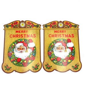 Vintage Weihnachtsschmuck Wandbehänge Urlaub Dekor Weihnachtsmann Kränze.