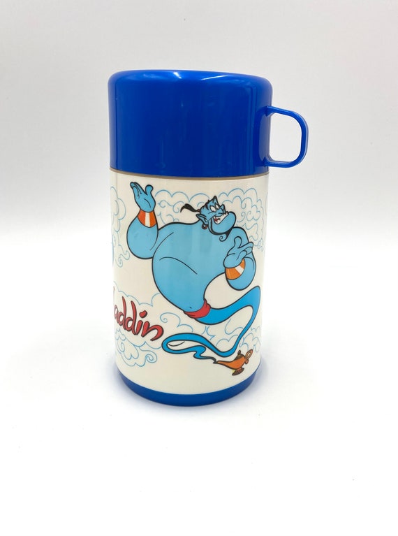 Vintage Disney's Aladdin Thermos Blue Genie 8oz Capacity 