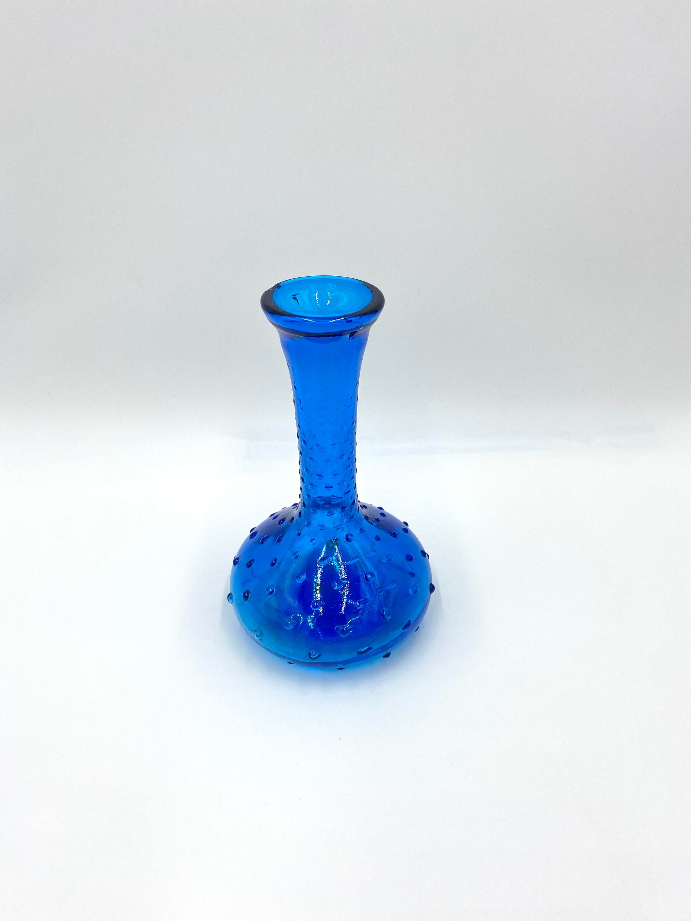 Blue hobnail glass vase - Etsy 日本