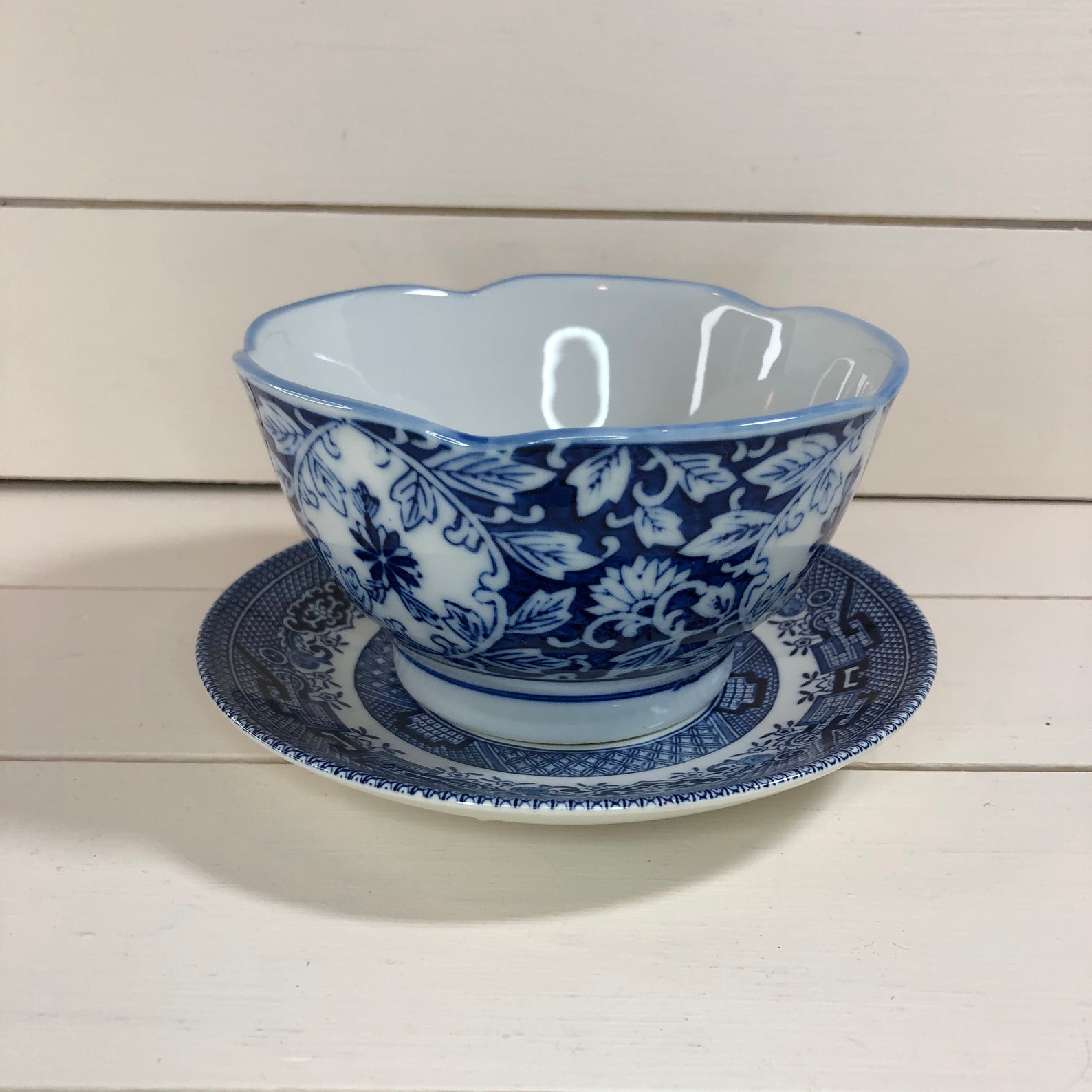 Fine English Tableware Churchill Blue and White Bowl and Etsy