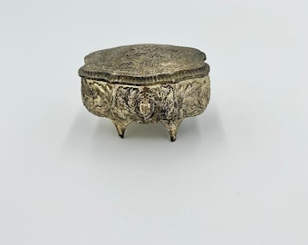 Verschnörkelte viktorianisch goldfarbene Schmuckschatulle Vintage Schmuck aufbewahrung.