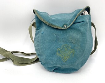 Vintage Girl Scouts of America Mess Kit Camping Cook Set With Carry Bag.