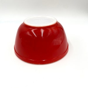 Red Pyrex Bowl Stamped T.M. REG US Pat. Off.