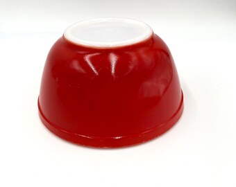 Red Pyrex Bowl Stamped T.M. REG US Pat. Off.