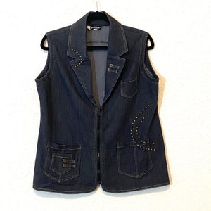 90s Studded Denim Vest