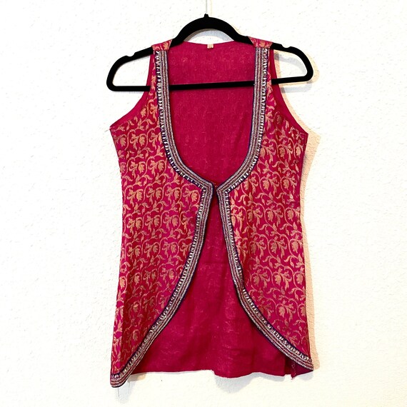 Pink Brocade Vest