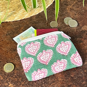 Bolsas de tela acolchadas con cremallera, monedero pequeño de algodón con diseño floral, organizador de maquillaje, para profesores, Navidad, cumpleaños, regalo