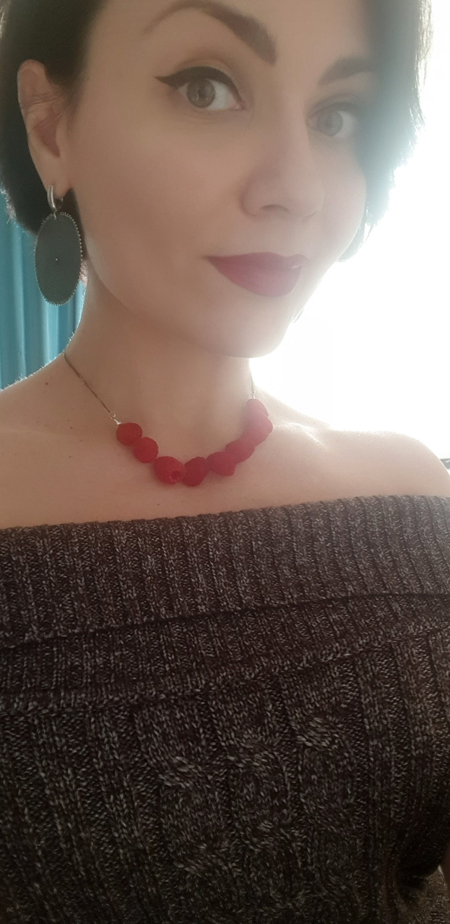 Raspberry necklace Red berry choker Miniature food jewelry | Etsy