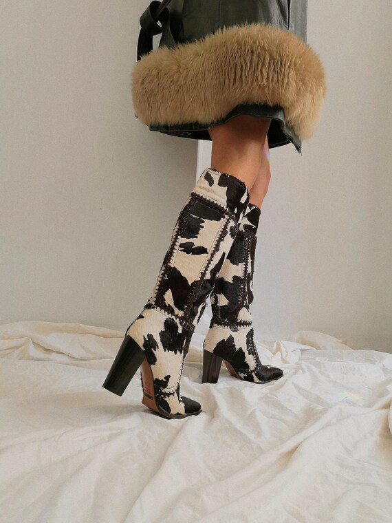 Dolce & Gabbana Patchwork Cow Boots