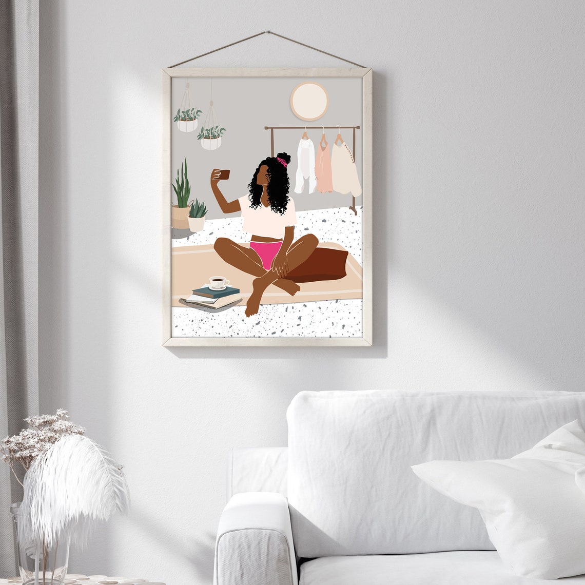 Black Girl Bedroom Prints Woman Illustration Print African | Etsy