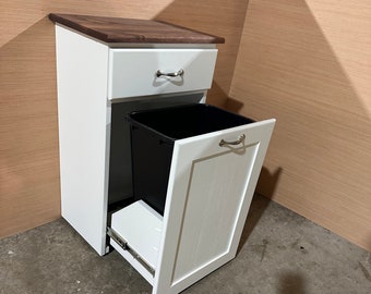 Pull out trash can cabinet