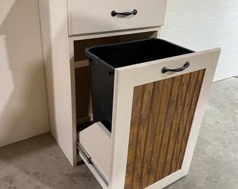 Pull out trash can cabinet