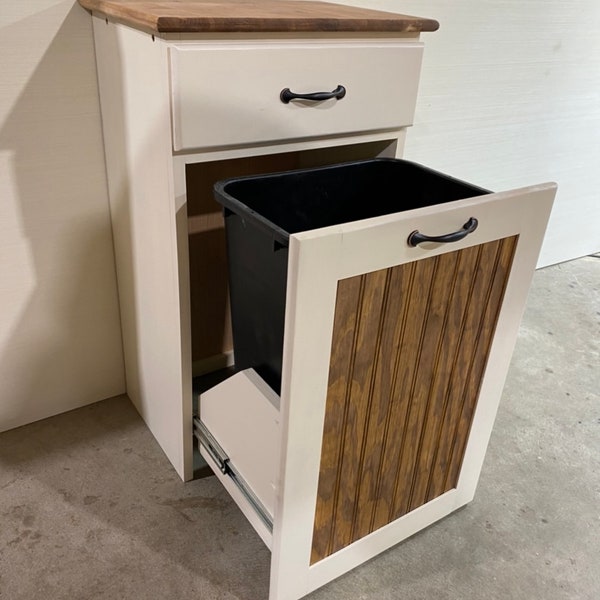 Pull out trash can cabinet