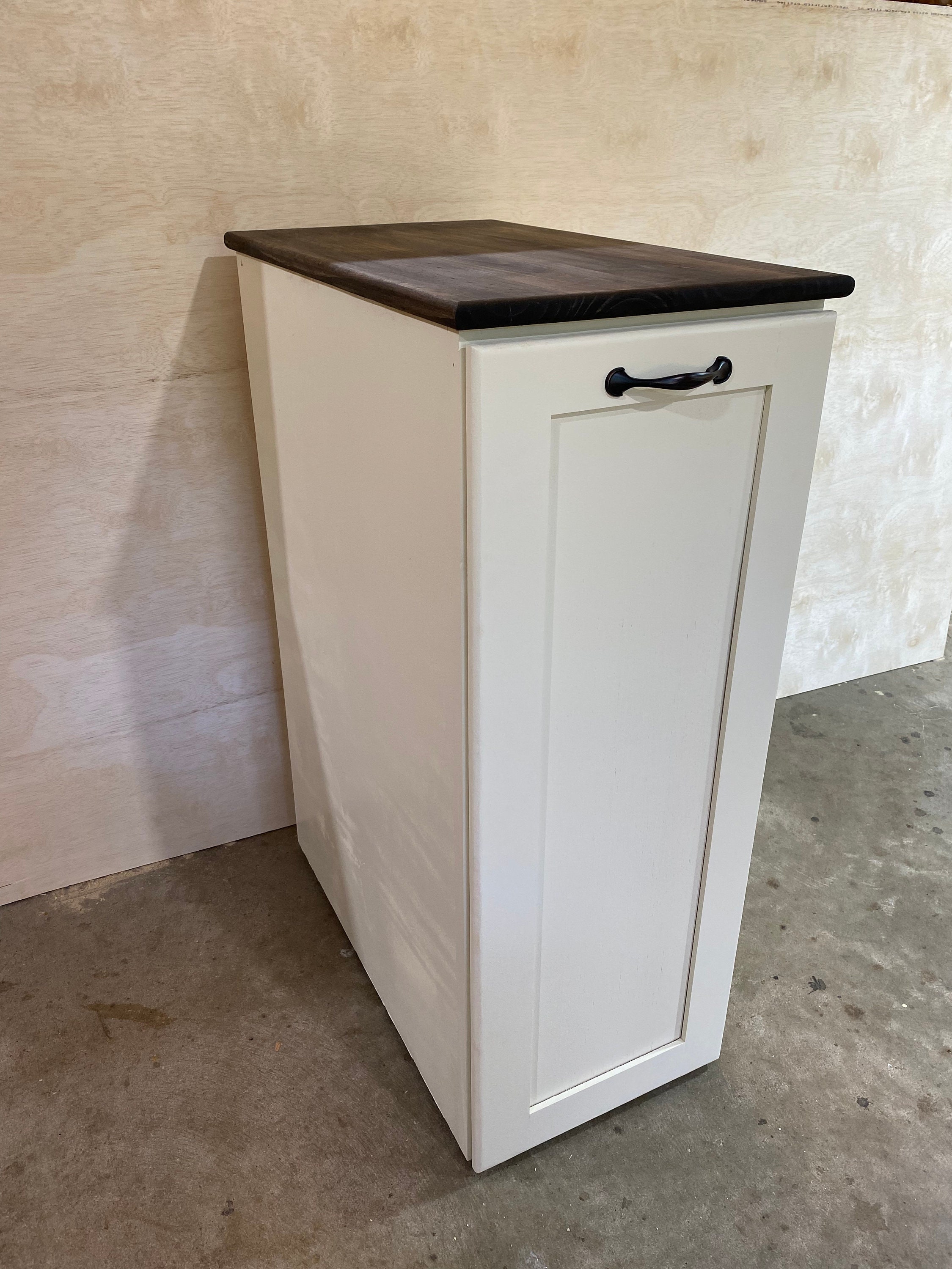 Extra Large Wood Trash Bin Unfinished Trash Can Trash Cabinet With