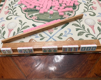 USA Made Mahjong Racks with Pushers made from White Oak