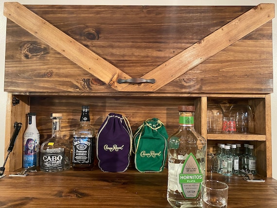 Hidden Bar Liquor Cabinet Mini Bar Etsy UK
