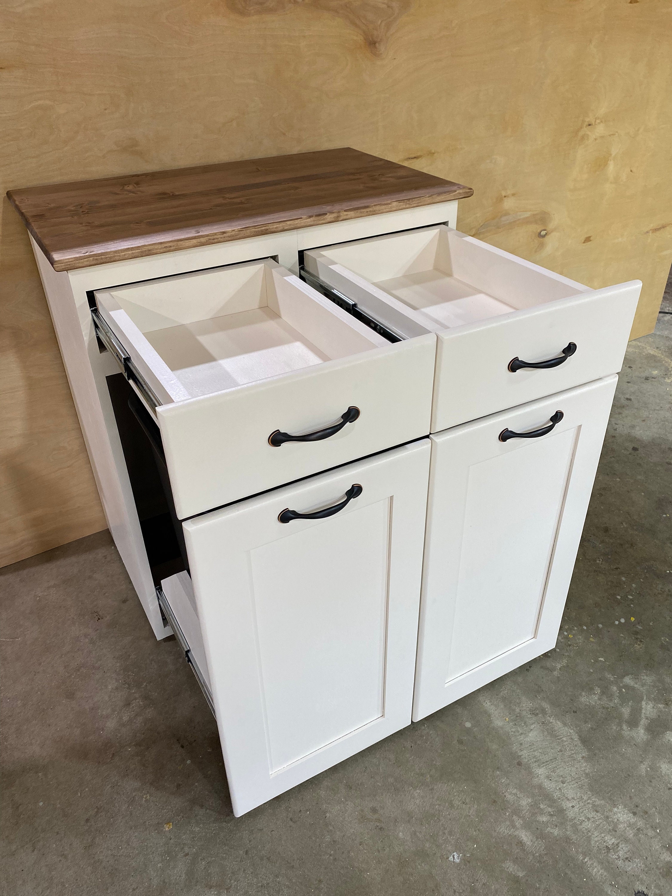 Extra Large Wood Trash Bin Unfinished Trash Can Trash Cabinet With