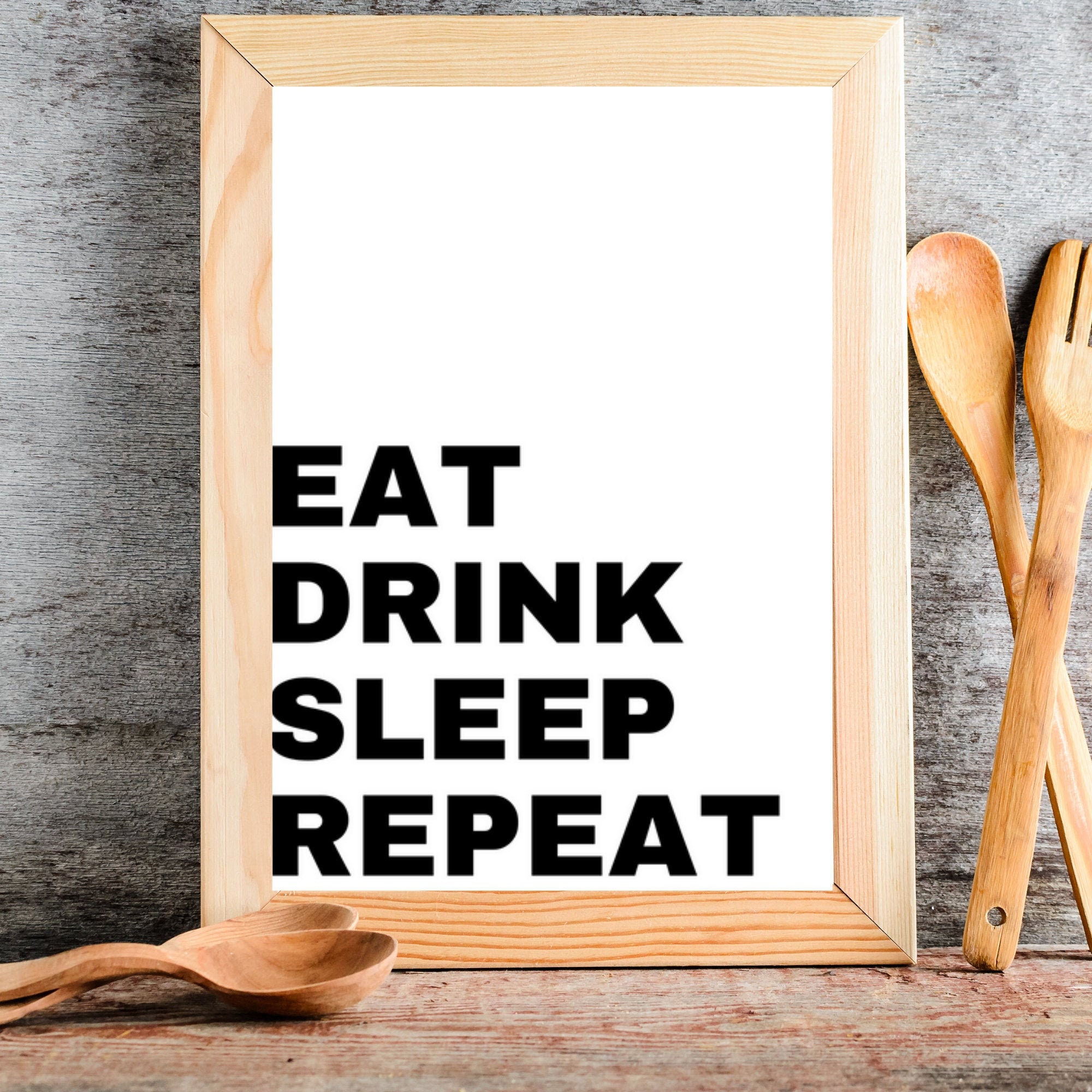 Eat Sleep Drink Repeat A4 Print Digital Print Home Print Etsy