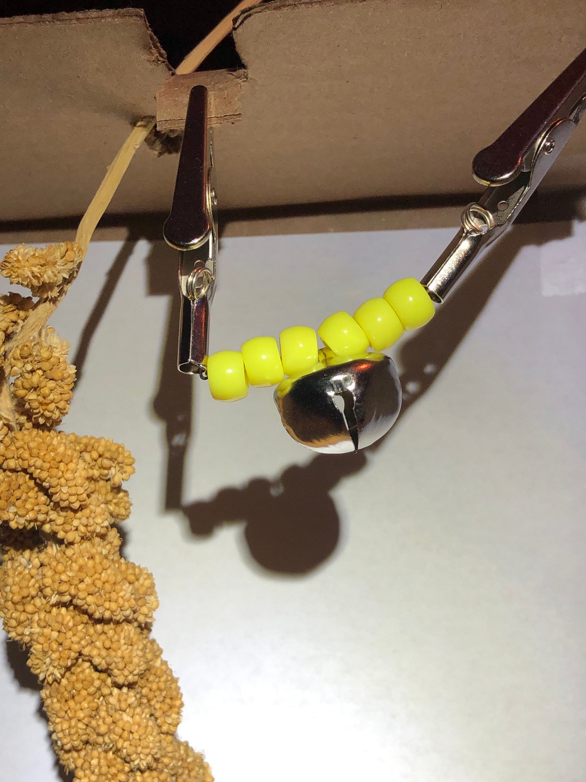 Beads & 1 Bell Millet Spray Holder smalltaller Cage Etsy