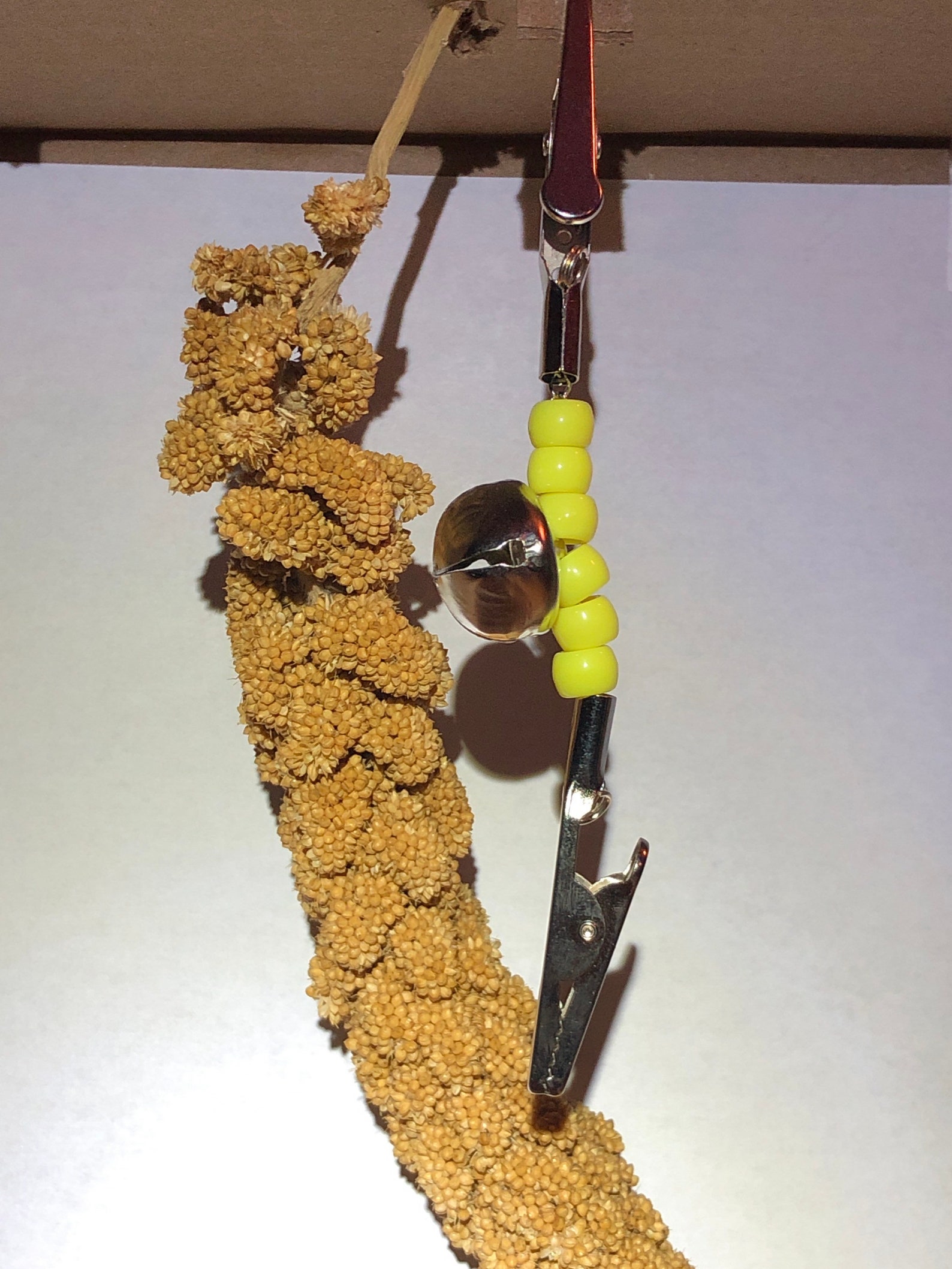 Beads & 1 Bell Millet Spray Holder smalltaller Cage Etsy