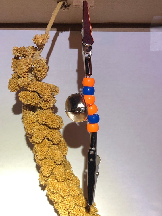 Beads & 1 Bell Millet Spray Holder SmallTaller Cage Etsy