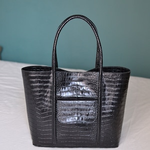 Large Genuine Leather Handbag, Oversized Crossbody Women Bag, School Shoulder Purse, Adjustable Strap Tote Bag, Modern Evening Purse