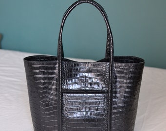 Large Genuine Leather Tote Bag, Oversized Crossbody, School Purse