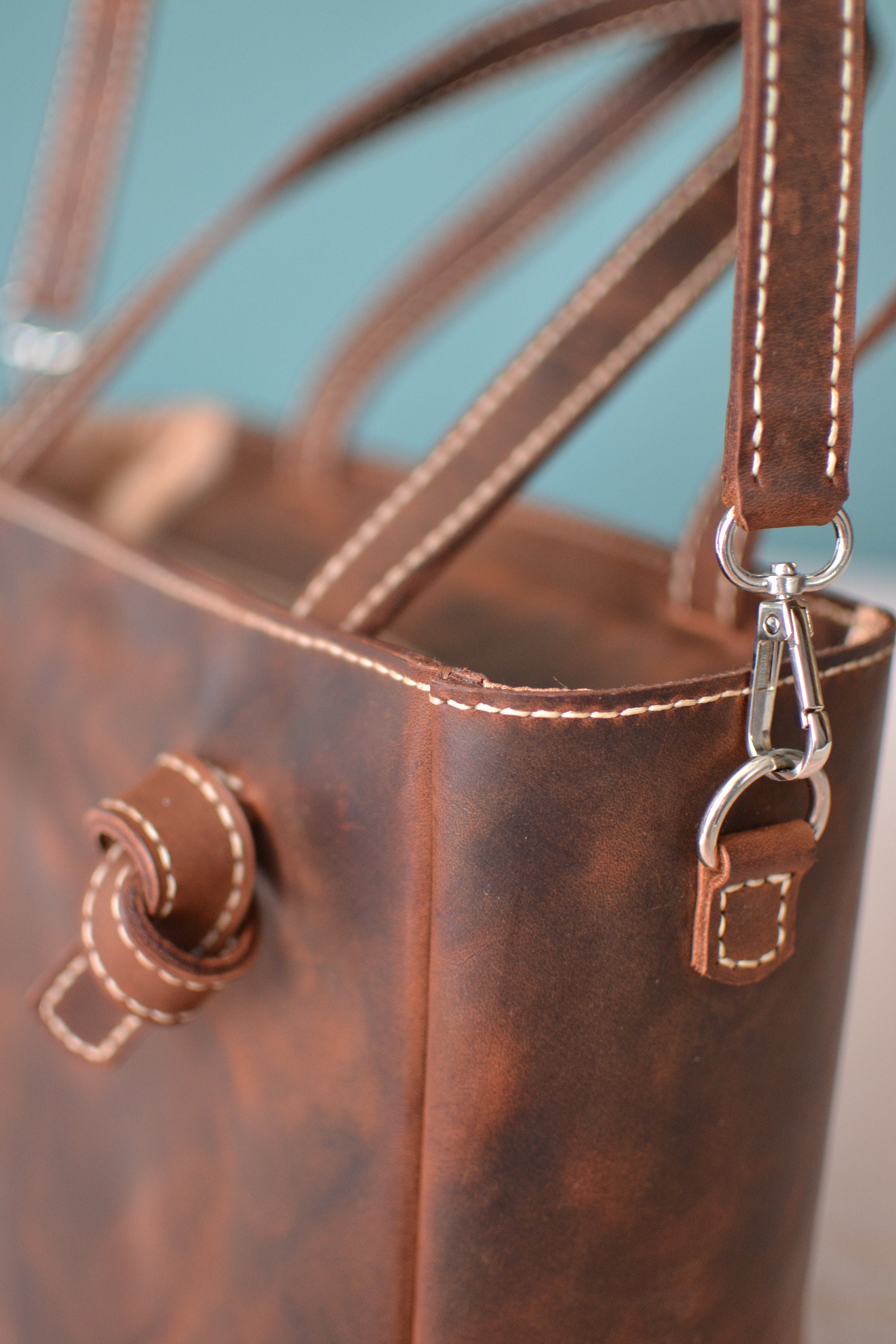 Large Brown Leather Handbag Leather Shoulder Bag Leather Etsy