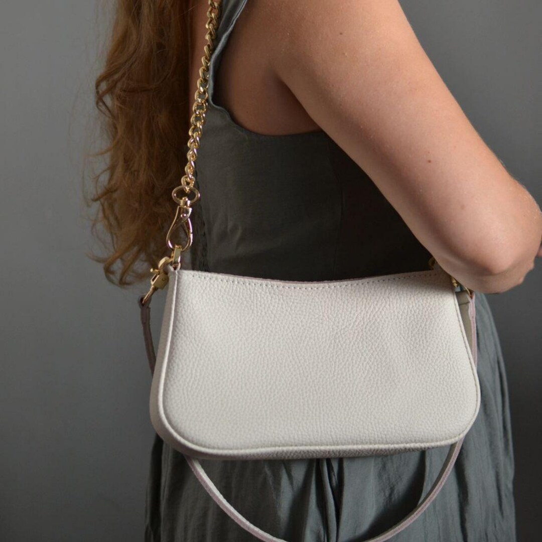 ショルダーバッグ・ポシェット One Racer Baguette Shoulder Bag - Courreges - Leather - Whit RACER LEATHER BAG - courrèges