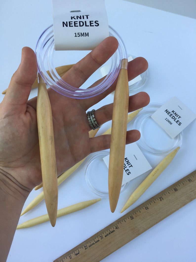 Circular Knitting Needles Large Sizes 10mm 12mm 15mm & 20mm Etsy
