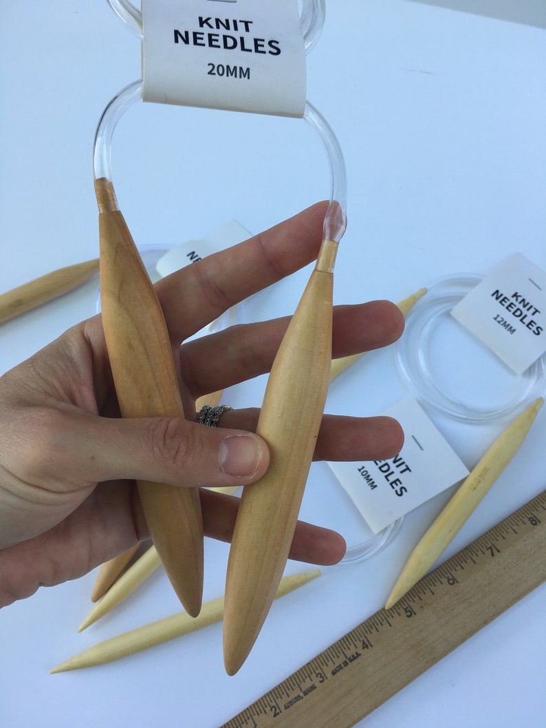 Circular Knitting Needles Large Sizes 10mm 12mm 15mm & 20mm Etsy