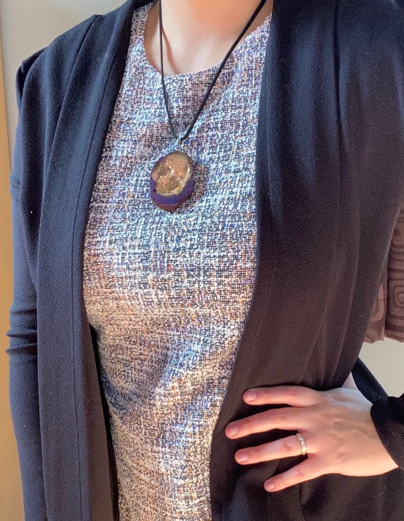ChampagnePurple Druzy Pendant Necklace Gift Jewelry Mother/'s day gifts