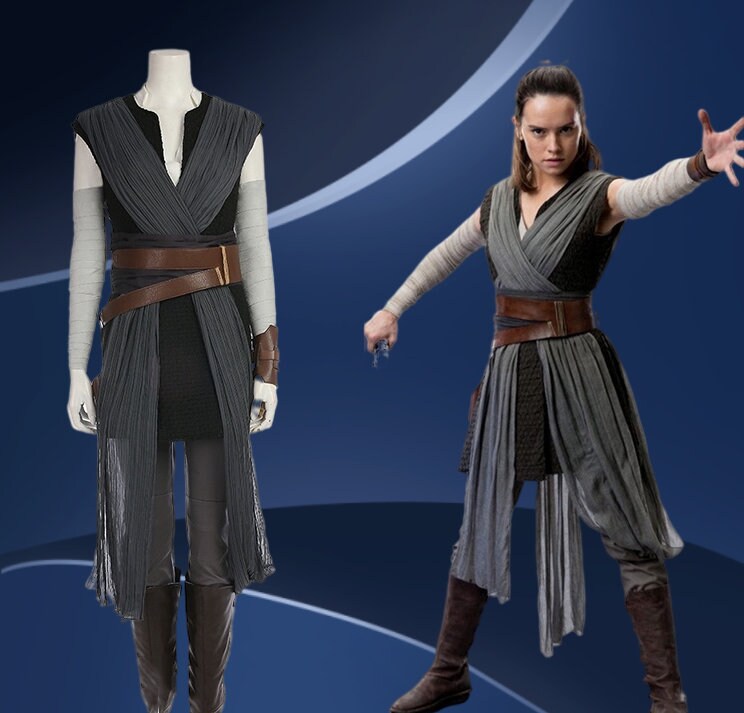 Star Wars 9 the Rise of Skywalker Rey Cosplay Costume Women 