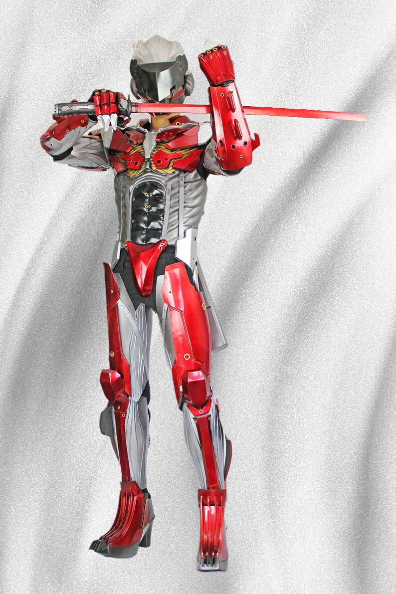 Metal Gear Red Raiden Cosplay Full Set With Weapon Mask Shoes Etsy