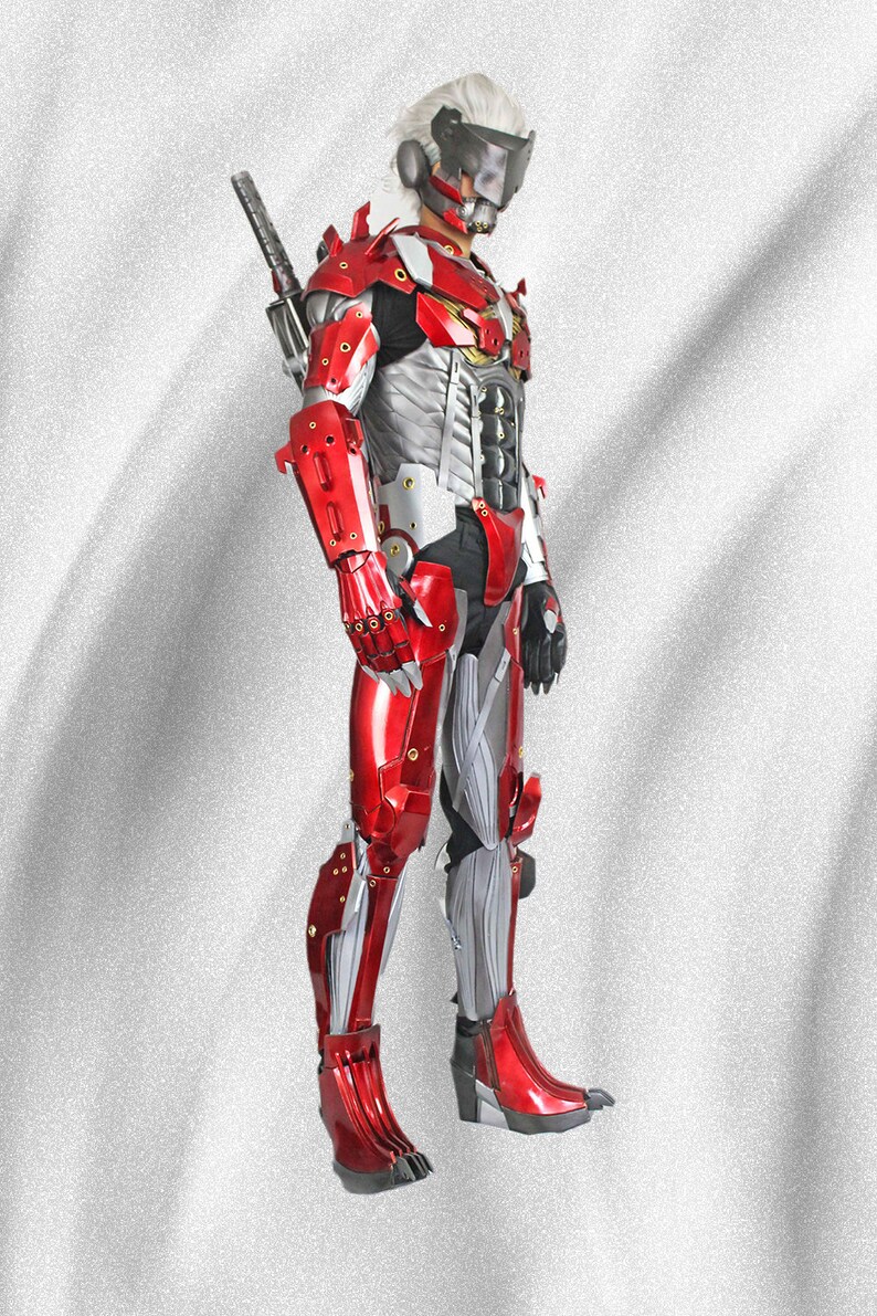 Metal Gear Red Raiden Cosplay Full Set With Weapon Mask Shoes Etsy