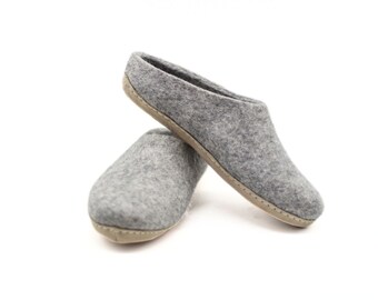 Eco-Friendly Gray Wool Slipper, Choose your color| Handmade indoor Slipper| Comfortable, Warm, Breathable | Adult Shoes
