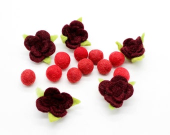 Felt DIY Cut Flowers with Pom Pom - DIY Felt Flower Collection For Garlands, Wreaths, Baby Mobiles, Craft Projects - Free Shipping