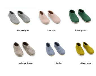 Felt Indoor Shoes | Eco-Friendly Pure New Zealand Wool, Cozy and Warm House Slippers| Non-Slip Sole| Unisex
