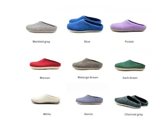 Wool Indoor Slippers For Adult ( Choose your Favorite Color)| Handmade Wool Slipper: Warmth in Every Step| Home and Office Slippers Unisex