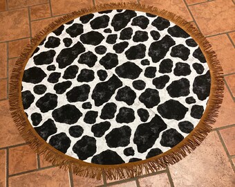 Cowhide print rug