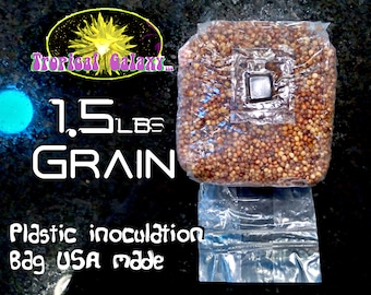 Sterilized Grain Mushroom Grow Bag, 1.5lbs with Inoculation Port