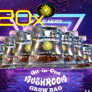 20 x 2lbs All in One Mushroom Grow Bags, New Blend, (spores not included))
