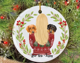 Dachshund Great Gift With Tree Ornament Attachment ©2021 Tree Ornament,Genuine Austrian Topaz Crystal Super Fast Shipping