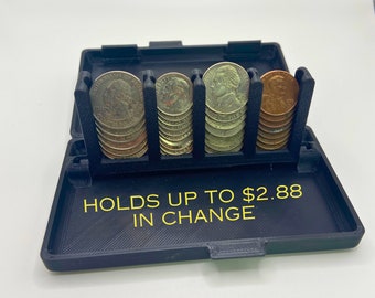 Pocket Coin Holder and Coin Wallet, Hard Case Coin Cover, Change