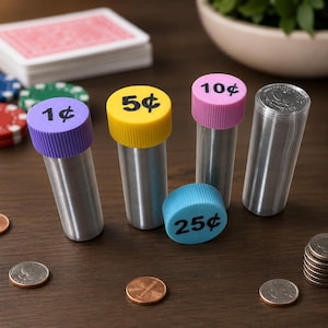 Coin Pill Bottles for Gaming or Coin Storage