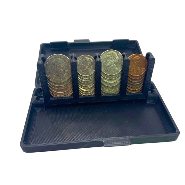 Pocket Coin holder and Coin Wallet, Hard case coin cover, Change Holder Fits In A Pocket, Coin Purse, Money Keeper, Travel Coin Case