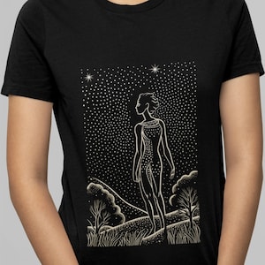Greek God Pan T-Shirt: Olive Grove, Starry Night, Block Print
