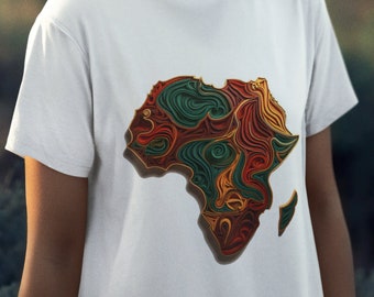 African Heritage T-Shirt: 3D Swirl Africa Print Tee