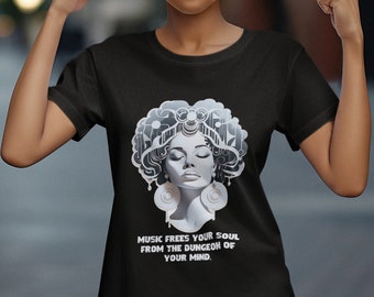 Afro Lady T-Shirt: Retro Soul Musik Grafik-T-Shirt