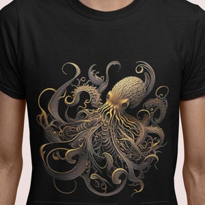 Golden Octopus T-Shirt: Unisex Marine Life Tee